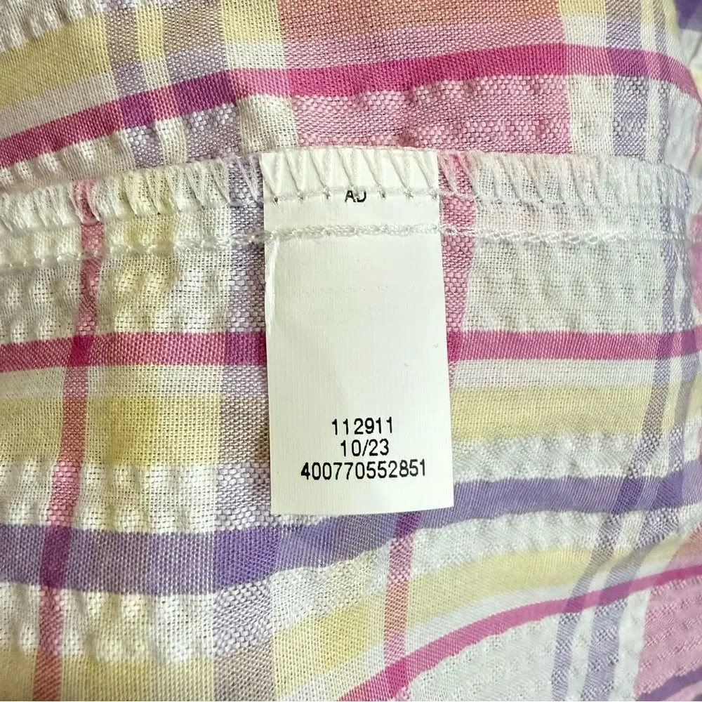 NWT Croft & Barrow Pink Purple Plaid Seersucker Zip-Up Housecoat Robe Sz XL NEW